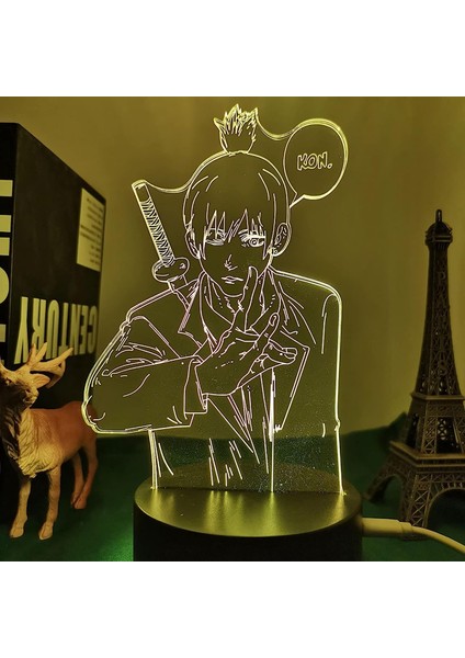 3D LED Gece Lambası Anime Testere Adam Akı Hayakawa Için Yatak Odası Dekoru Çocuklar Için Doğum Günü Hediyesi Manga Testere Adam LED Işık Başucu (Yurt Dışından)
