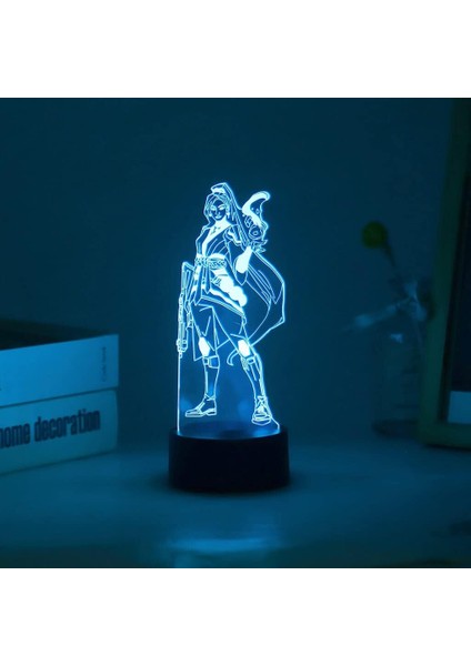 Valorant Oyunu 3D Erkek Için Gece Lambası 16 Renk Kız Odası Dekoru Illusion LED Lamba USB Manga Valorant Şekil Uygun Çocuklar Hayranlar Yılbaşı Hediyeleri (VALORANT10) (Yurt Dışından)