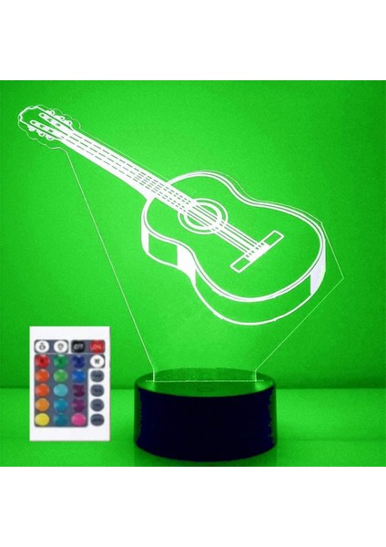 3D Elektro Gitar Gece Işığı Müzik Lambası Illusion 7 Renk Değiştirme Dokunmatik Anahtar Masa Masası Dekorasyon Lambaları Hediye Akrilik Düz Abs Taban USB Kablosu Oyuncak (Yurt Dışından)