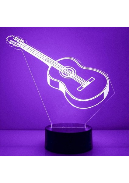 3D Elektro Gitar Gece Işığı Müzik Lambası Illusion 7 Renk Değiştirme Dokunmatik Anahtar Masa Masası Dekorasyon Lambaları Hediye Akrilik Düz Abs Taban USB Kablosu Oyuncak (Yurt Dışından) fiyatları