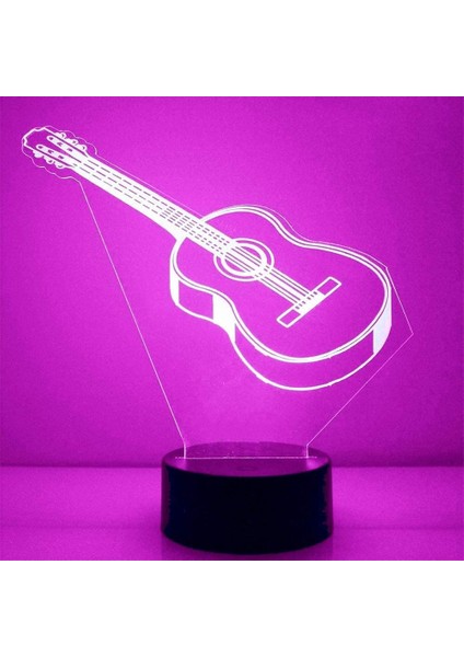 3D Elektro Gitar Gece Işığı Müzik Lambası Illusion 7 Renk Değiştirme Dokunmatik Anahtar Masa Masası Dekorasyon Lambaları Hediye Akrilik Düz Abs Taban USB Kablosu Oyuncak (Yurt Dışından) fırsatları