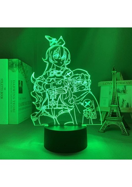 3D LED Gece Işığı Lambası Genshin Impact Amber Akrilik LED Lamba Oyunu (Yurt Dışından)