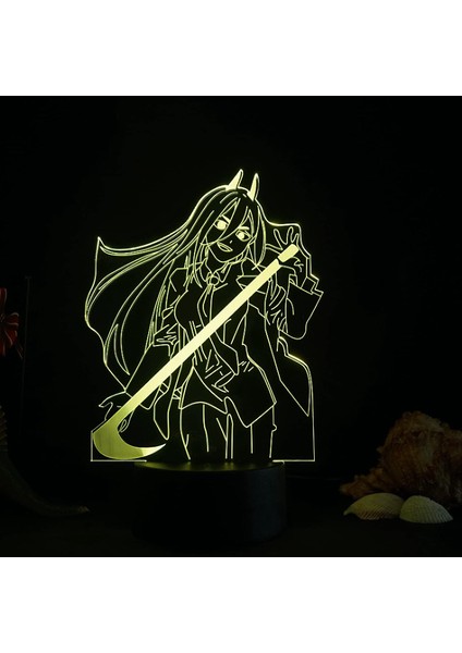 Anime Testere Adam Figürü 3D Gece Lambası Renkli Uzaktan Kumanda Dokunmatik USB LED Masa Lambası Manga Testere Adam (Yurt Dışından)