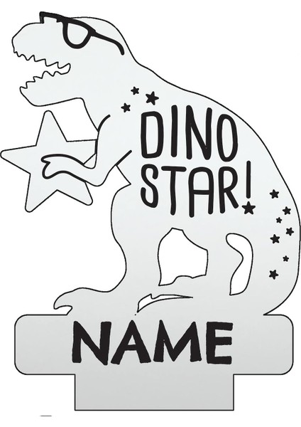 Dino Star Çok Renkli LED Gece Lambası, Akrilik Tasarım Ekleme Üzerine Özel Ad Lazer Oymalı | Temel Projeler 7 Rgb Renk | USB Güç Kablosu Içerir, 5,5x8,5 (Yurt Dışından) modelleri
