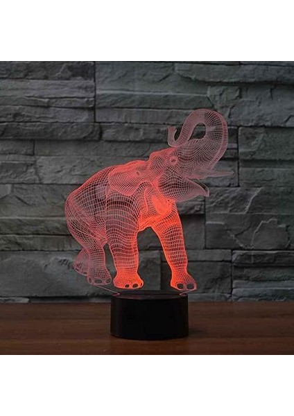 Çocuklar Için 3D Gece Lambası, 3D Hayvan Fil Şekli Illüzyon Gece Lambası, Zamanlama Uzaktan Kumandalı Dekor Lambası Yeni Yıl Tatili Çocuklar Için Noel Doğum Günü Hediyeleri Çocuk G (Yurt Dışından)