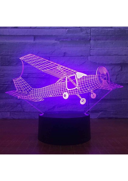 Noel Lambaları 3D Illusion Optik Gece Lambası Uçak, LED Masa Lambası ile Aydınlatma Gece Lambası 16 Renk Dokunsal Kontrol Lambası Başucu Dekorasyonu (Yurt Dışından) indirimleri