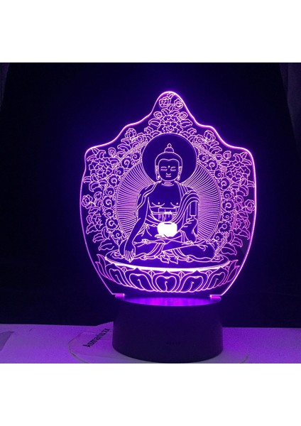 Çocuklar Hayranları Için Budizm Şekil 3D Gece Lambası, Uzaktan Kumanda ile Değişen 16 Renk, Çocuk Odası Dekoru, Şekil Manga Illusion LED Oyuncak Lamba Kız Erkek Noel Hediyeleri (Yurt Dışından)