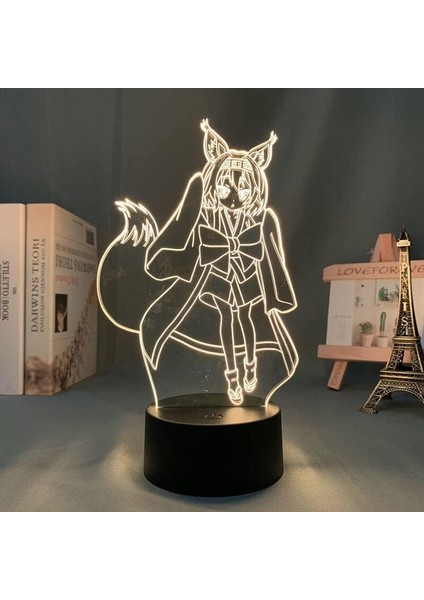 Oyun Yok Hayat Yok Anime 3D Erkek Için Gece Lambası 16 Renk Kız Odası Dekoru Illusion LED Lamba USB Manga Shiro Şekil Uygun Çocuklar Hayranlar Noel Hediyeleri (Oyun Yok Hayat Yok3) (Yurt Dışından)