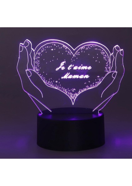 LED Gece Lambası, 7 Renkli 3D El ve Ofis Odası Için Kalp Şeklindeki Işık (Yurt Dışından) fiyatları