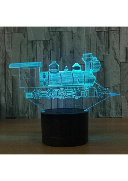Tren Modeli LED 7 Renk 3D Illüzyon LED Şekil Gece Işıkları Masa Masa Lambası (Yurt Dışından) modelleri
