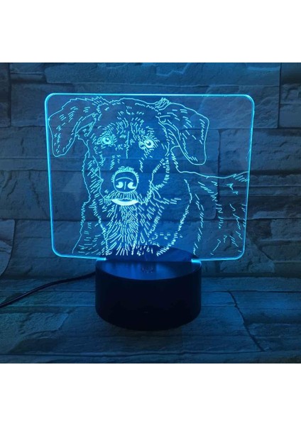 Çocuklar Için 3D Gece Lambası, 3D Puppy Head Illusion Gece Lambası, Zamanlamalı Uzaktan Kumandalı Dekor Lamba Yeni Yıl Tatili Çocuklar Için Noel Doğum Günü Hediyeleri Çocuk Genç (Yurt Dışından)