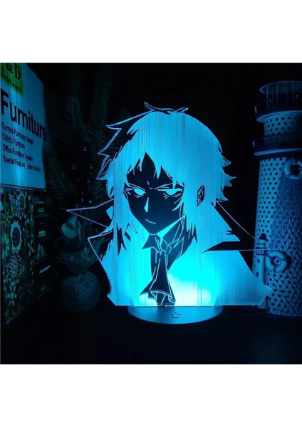 Ryunosuke Akutagawa Bungo Sokak Köpekleri LED Gece Lambası Anime Aydınlatma Çok Renkli Çocuk Masa Lambası Ev Dekor 3D Optik Illusion Gece Işıkları Pxjd (Yurt Dışından)