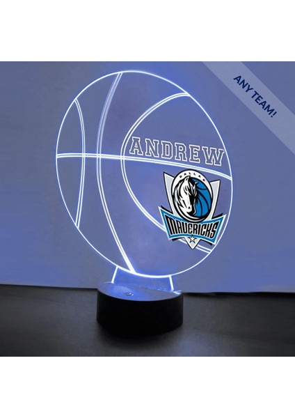 Basketbol Sporları Gece Işığı Masa Masa Lambası Spor Kaskı LED El Yapımı Uzaktan Kumandalı Kişiselleştirilmiş Büyük Hediye (Da Mavericks) (Yurt Dışından)