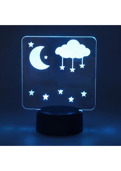 3D Gece Lambası, Çevre Dostu Akrilik 7 Renk USB 3D Lamba Yatak Odası Için Eşsiz Modelleme (Yurt Dışından)
