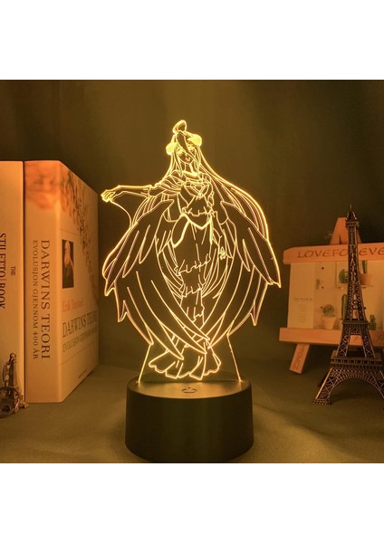 Derebeyi Albedo LED Gece Lambası Için Yatak Odası Dekoru Hediye Nightlight Anime Waifu 3D Lamba Albedo Derebeyi (Yurt Dışından) fırsatları