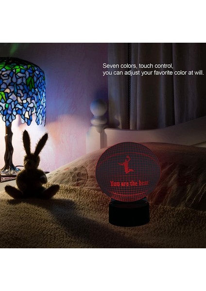 3D Lamba, Enerji Tasarrufu 7 Renk Erkekler Için Dokunmatik Gece Işığı Çocuklar Için Ofis Için Yatak Odası Için Ev Için Bebek Odası Barlar Için (Yurt Dışından)