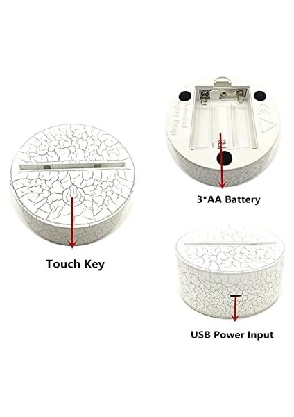 3D Optik Illüzyon Gece Işıkları, 3D Gece Lambası Dokunmatik Anahtar Dekor Lambası LED Masa Masa Lambası (3d LAMBA-002) (Yurt Dışından) fiyatları