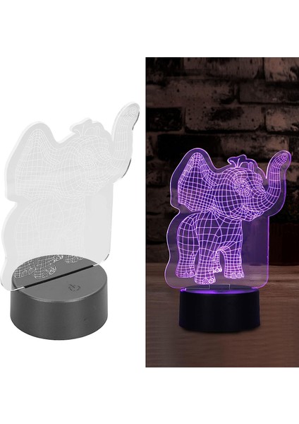 Gece Lambası, USB Şarj 3D Fil Şekli Akülü 3D Gece Lambası Dokunmatik Kontrol Yatak Odası Başucu Için Benzersiz Tasarım (Yurt Dışından) fiyatları