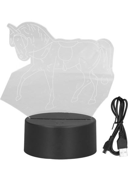 3D Gece Lambası, At 7 Renkli Dokunmatik Anahtar USB Powered 3D Işık Yatak Odası Için Doğum Günü Hediyesi Için (Yurt Dışından) fiyatları