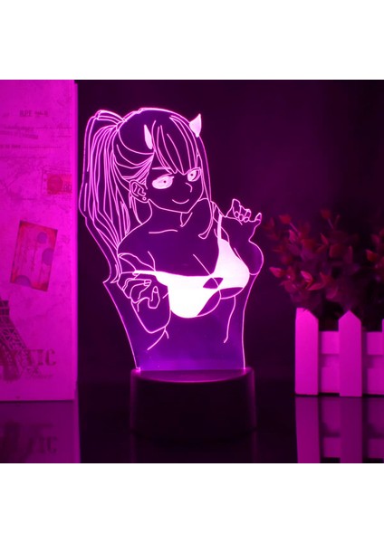 USB 3D LED Gece Lambası Uzaktan Kumanda 16 Renkli Dekoratif Masa Lambası Yatak Odası Başucu Lambası Çocukların ve Yetişkinlerin Doğum Günü/xams/düğün/hediyeler (Siyah Taban) (Yurt Dışından)