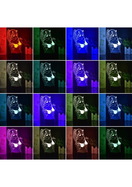 USB 3D LED Gece Lambası Uzaktan Kumanda 16 Renkli Dekoratif Masa Lambası Yatak Odası Başucu Lambası Çocukların ve Yetişkinlerin Doğum Günü/xams/düğün/hediyeler (Siyah Taban) (Yurt Dışından) fiyatları