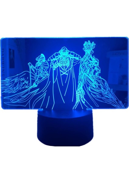 3D LED Gece Işığı Anime Derebeyi Ainz Ooal Elbisesi/albedo/shalltear Bloodfallen Yatak Odası Dekorasyonu Için Işık Manga Doğum Günü Hediyesi Nightlight Derebeyi 3D Illusion Lambası (Yurt Dışından)
