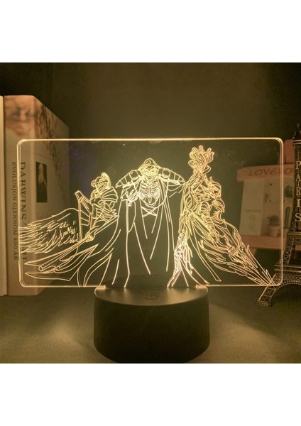 3D LED Gece Işığı Anime Derebeyi Ainz Ooal Elbisesi/albedo/shalltear Bloodfallen Yatak Odası Dekorasyonu Için Işık Manga Doğum Günü Hediyesi Nightlight Derebeyi 3D Illusion Lambası (Yurt Dışından) fırsatları