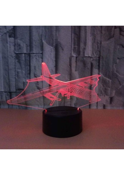 Çocuklar Için 3D Gece Lambası, 3D Retro Uçak Illusion Gece Lambası, Zamanlama Uzaktan Kumandalı Dekor Lambası Yeni Yıl Tatili Çocuklar Için Noel Doğum Günü Hediyeleri Çocuk Genç (Yurt Dışından)