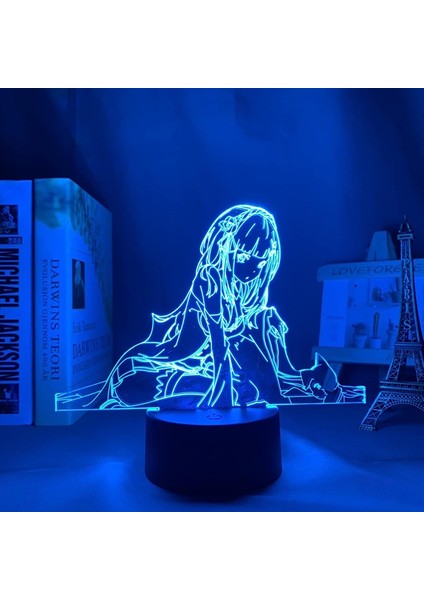 3D Lamba Anime Yeniden Sıfır Başlangıç Ömrü LED Gece Lambası Odası Dekor Için Gece Lambası Hediye Yeniden Sıfır Emilia Gece Lambası (Yurt Dışından)