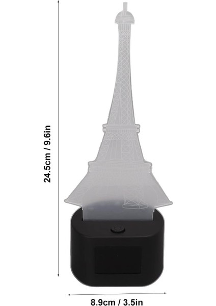 Eyfel Kulesi Gece Lambası, 3D LED Akrilik Gece Lambası 7 Renk Değiştirme Dim LED Lamba ile Saat Çocuklar Erkek Kız Hediye Için (Yurt Dışından)