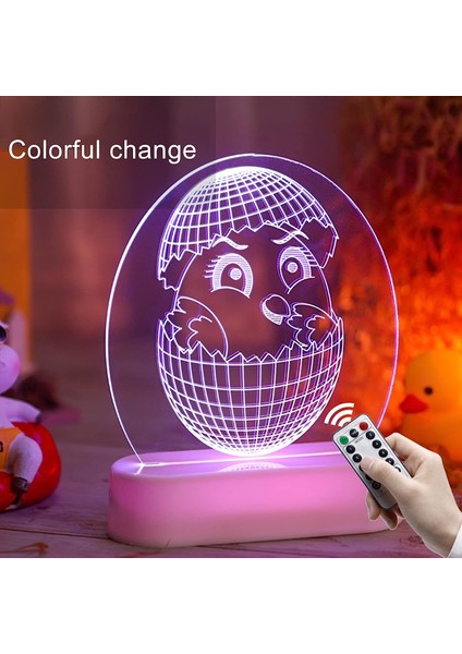 3D Tavşan Paskalya LED Gece Lambası,gece Lambası 3D Görsel Efekt Narin Çekici Akrilik Kırık Civciv Sıcak Beyaz Işık Paskalya LED Gece Lambası Ev Masası Dekoru 1 B (Yurt Dışından) modelleri