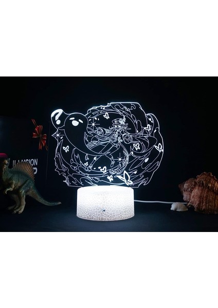 Genshin Impact Figure 3D LED Gece Işığı Lambası Akrilik LED Lamba USB Masa Lambası Ev Dekorasyonu (Yurt Dışından)