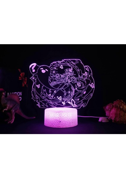 Genshin Impact Figure 3D LED Gece Işığı Lambası Akrilik LED Lamba USB Masa Lambası Ev Dekorasyonu (Yurt Dışından)