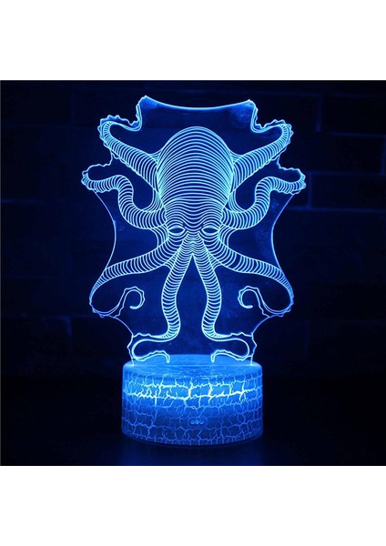 Cree Denizanası Işık 3D Illusion Balık Gece Lambası Çocuklar Çocuk Kız Hediye Odası Dekorasyon USB Uzaktan Kumanda LED Renk Değiştirme Gece Lambası LC-549 (Yurt Dışından)