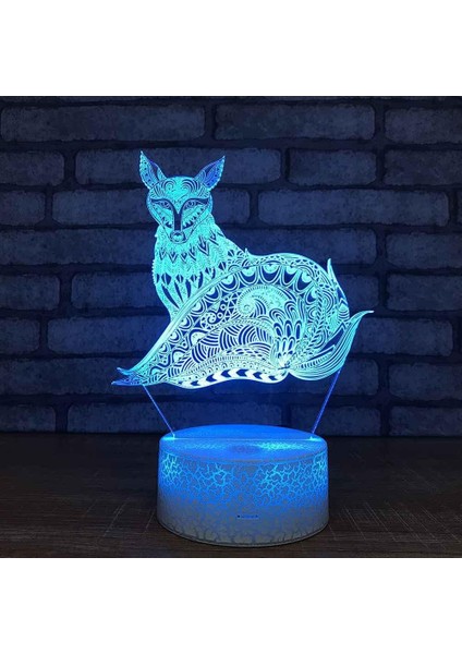 LED Gece Lambası Hayvan Tilki 3D Lamba Optik Illusiontouch Anahtarı Başucu Lambası 16 Renk Değiştirme LED Lambalar En Iyi Kız Erkek Oyuncakları Yeni Yıl Doğum Günü Için Hediyeler (Yurt Dışından) fırsatları