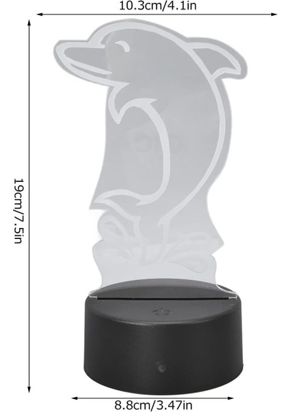 3D Gece Lambası Dokunmatik Kontrol 7 Renk Benzersiz 3D Yunus Şekli USB Şarj Edilebilir Pille Çalışan Gece Lambası Enerji Tasarrufu (Yurt Dışından) modelleri