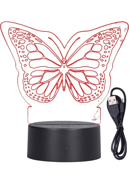 3D Gece Lambası Renkli Yanıp Sönen Dokunmatik 3D LED Sanat Gece Lambası Başucu Lambası Sevgililer Için Çocuk Doğum Günü Hediyesi Eşi Erkek Arkadaşı Kız Arkadaşı (Yurt Dışından)