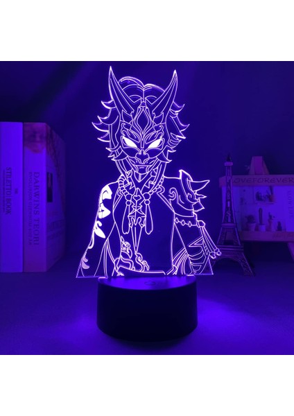 3D LED Gece Işığı Lambası Genshin Impact Xiao Akrilik LED Lamba Oyunu (Yurt Dışından)