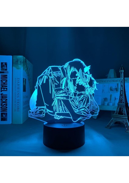 Anime LED Gece Lambası Testere Adam Denji ve Güç Çocuklar Için Yatak Odası Dekorasyon Doğum Günü Hediyesi Başucu Akrilik 3D Lamba Manga (Yurt Dışından)