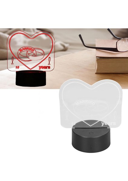 3D Kalp Şekilli Gece Lambası 7 Renk Dokunmatik Anahtar USB Güç Sevgililer Günü Hediyesi Güvenlik ve Çevre Koruma (Yurt Dışından) modelleri