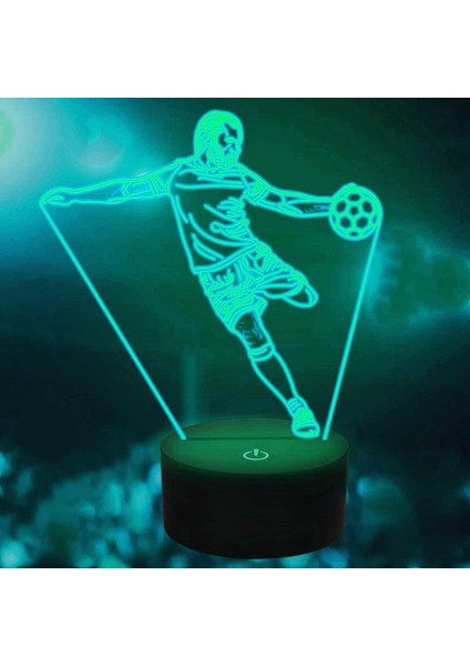 3D Futbol Futbol Gece Lambası LED Lamba Illusion 7 Renk Değiştirme Dokunmatik Anahtarı Masa Masa Dekorasyon Lambaları Doğum Günü Hediyesi Akrilik Taban USB Kablosu Oyuncak (Yurt Dışından) fırsatları