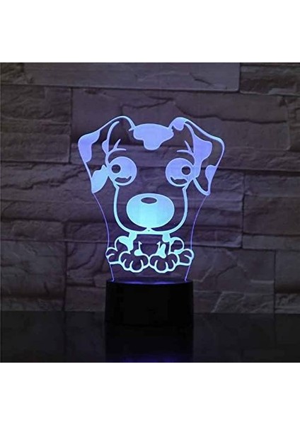 Lamba 3D LED Köpek Gece Lambası, Komidin 16 Renk Değiştirme Atmosfer Lambası Çocuklar Için USB Kablosu ile Yatak Odası Dekorasyon Noel Doğum Günü Hediyesi (Yurt Dışından)