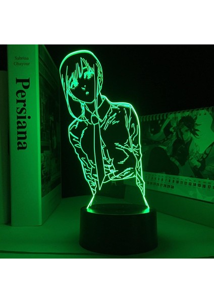 Testere Adam Anime 3D Gece Lambası Boy Için 16 Renkler Kız Odası Dekor Illusion LED Lamba USB Manga Pochita Şekil Uygun Çocuklar Fanlar Noel Hediyeleri (Yurt Dışından) fırsatları