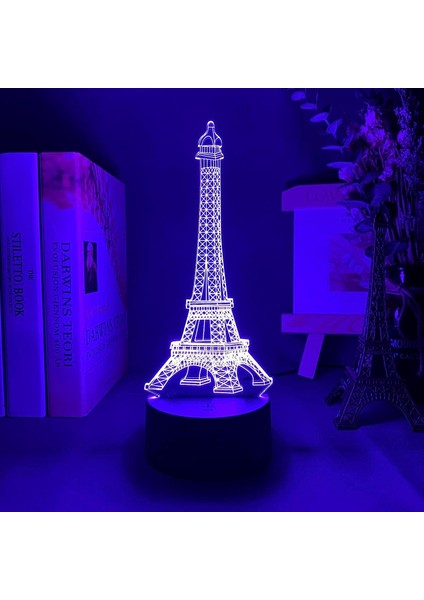 Eyfel Kulesi 3D Illusion Kız Çocuklar Için Yatak Odası Dekoru Işık Başucu Lambası Çocuk Hediye 3D Gece Lambası Boys Için Pxjd (Yurt Dışından)
