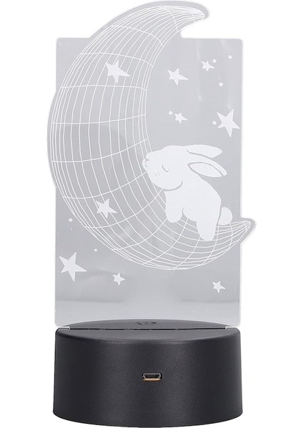 LED Gece Lambası, Yatak Odası Için Ofis Için 7 Renkli 3D Işık Ay (Yurt Dışından)