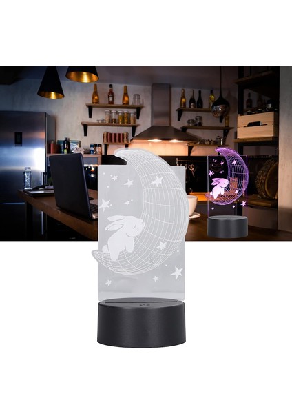 LED Gece Lambası, Yatak Odası Için Ofis Için 7 Renkli 3D Işık Ay (Yurt Dışından) fiyatları