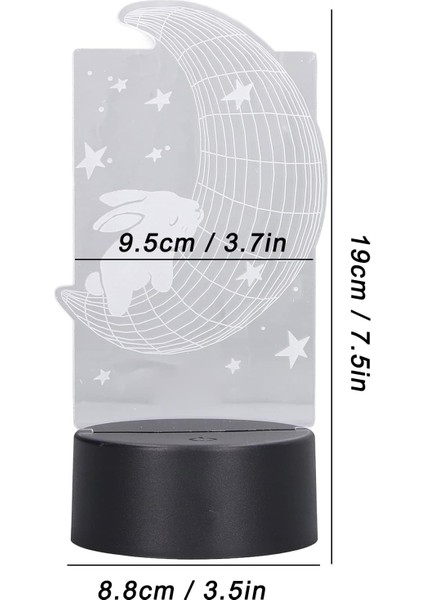 LED Gece Lambası, Yatak Odası Için Ofis Için 7 Renkli 3D Işık Ay (Yurt Dışından) indirimleri