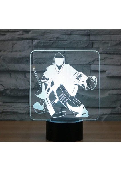 3D Hokey Kaleci Uzaktan Kumanda 16 Renk Gece Işıkları Illusion Akrilik LED Masa Abajur Çocuk Yatak Odası Masa Dekor Çocuklar Için Doğum Günü Hediyeleri Oyuncak (Yurt Dışından) fırsatları
