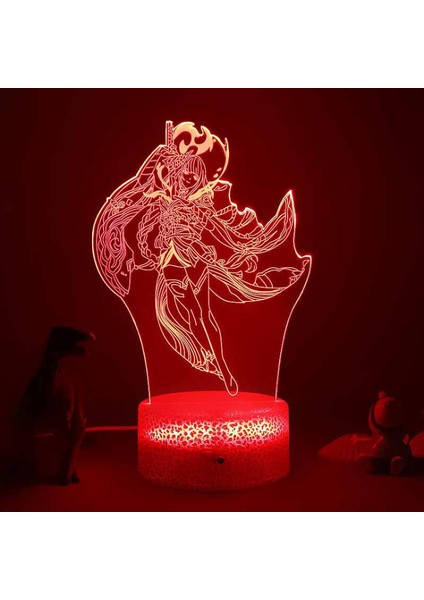 3D LED Gece Işığı Lambası Genshin Impact Akrilik Çocuk Yatak Odası Dekoru Için LED Lamba Oyunu (Yurt Dışından) indirimleri