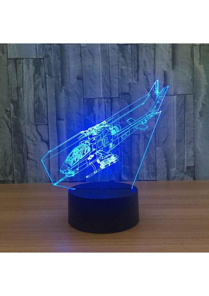 Çocuklar Için 3D Gece Lambası, 3D Helikopter Illusion Gece Lambası, Zamanlama Uzaktan Kumandalı Dekor Lambası Yeni Yıl Tatili Çocuklar Için Noel Doğum Günü Hediyeleri Çocuk Genç (Yurt Dışından)